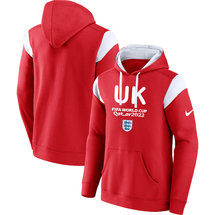 Men's England Red 2022 FIFA World Cup Soccer Hoodie Men's England Red 2022 FIFA World Cup Soccer Hoodie